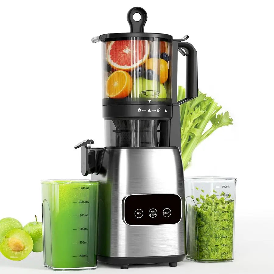 Juicer Machines with 5.4 Large Feed Chute, Cold Press Juicer for Whole Vegetables and Fruits, Stainless Steel Slow Masticating J
