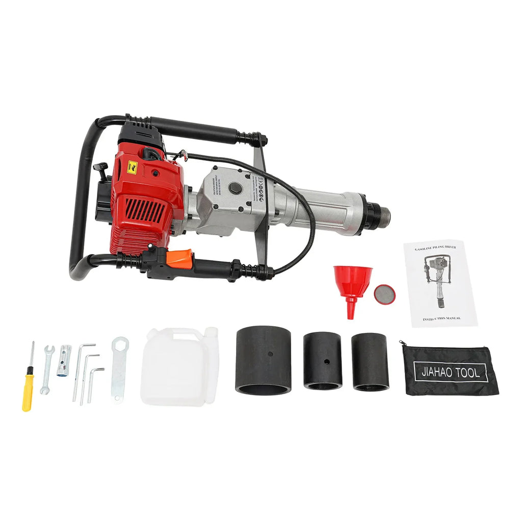 Gas Powered T-Post Driver 52CC Fence & Farm Push Pile Air Cooling & Hand Pull Start
