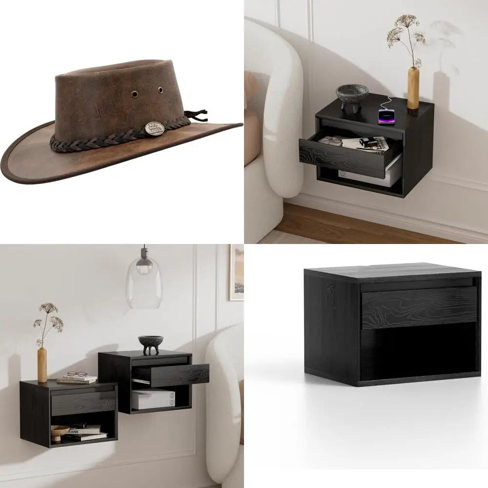 Australian Kangaroo Leather Foldable Hat with Travel Bag - Two Tone Outback Style, Made in Australia