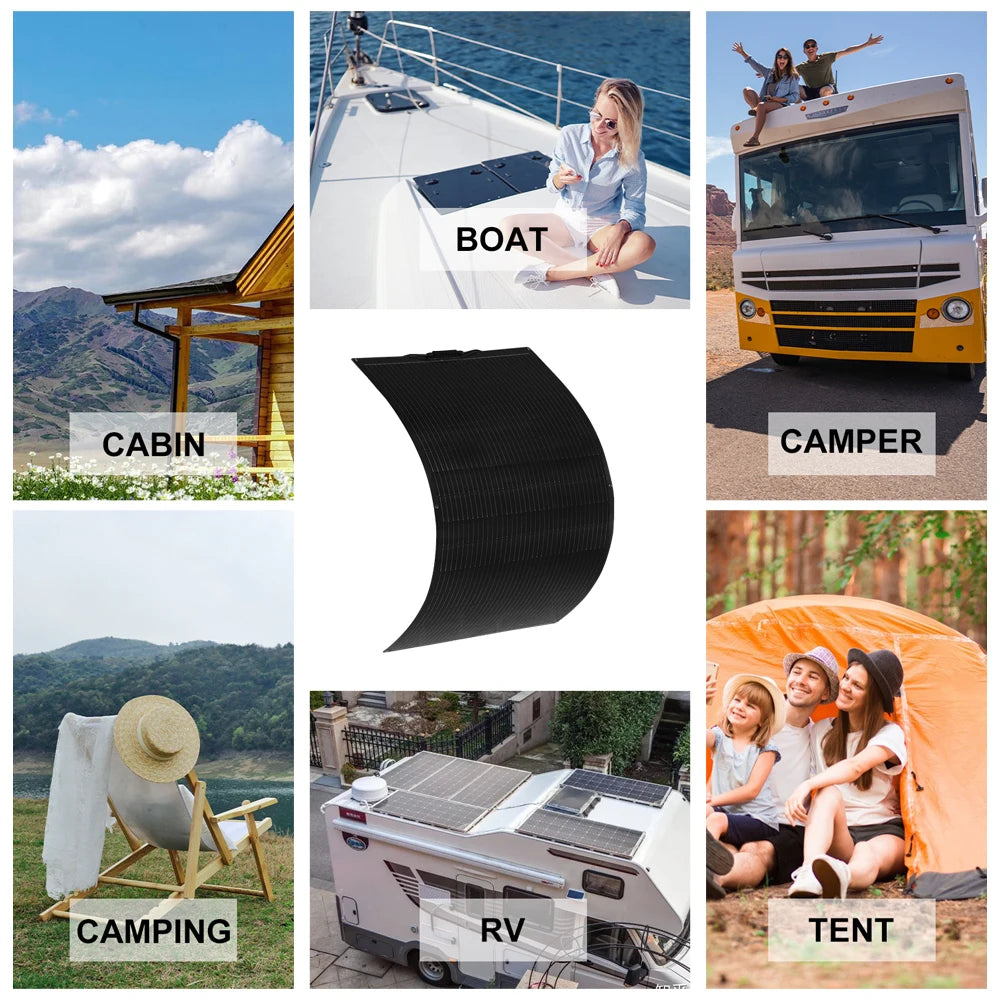 24.75v Flexible Solar Panel China 200W 400W Monocrystalline Waterproof Solar Panels Charging 12V 24V Camping/Home/RV Balcony CE