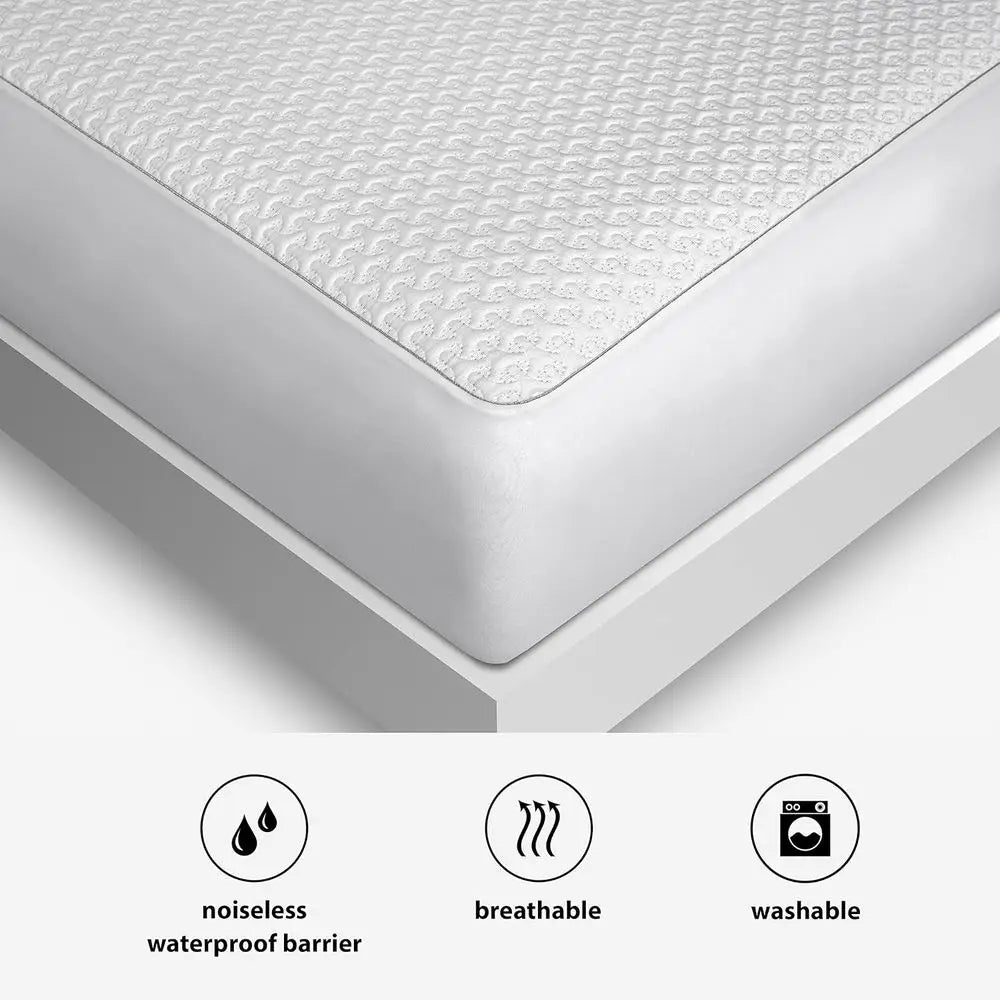 Cooling King Mattress Protector - Waterproof and Instant Cooling Mattress Cover for Bed - Deep Pockets and Adjustable Base Frien