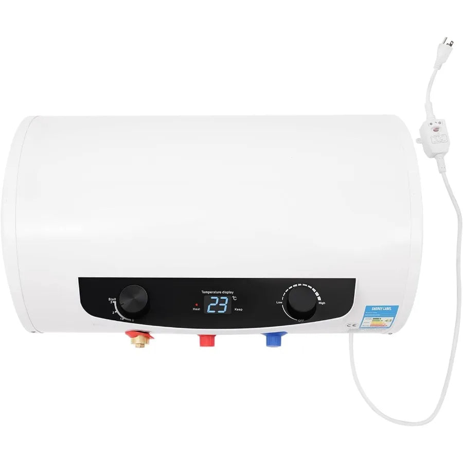 1500W Electric Water Heater 10 Gallon 110V Wall Mounted Tank for Bathroom and Kitchen Use Energy Efficient Rapid Heating with B
