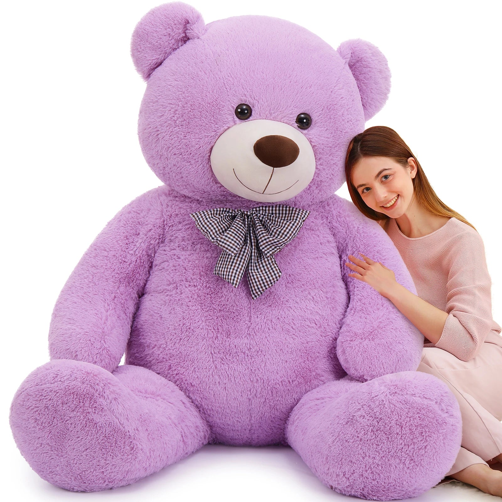 Giant 6-Foot Lavender Teddy Bear - 180cm Epic Hug Experience & Super Soft Plush, The Perfect Reassuring Gift for Stress Relief