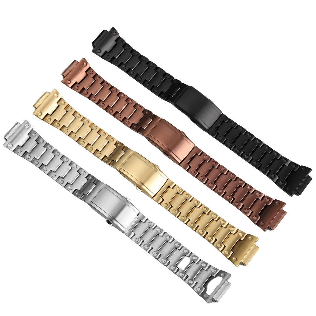 GM-2100 Coffee Colour Stainless Steel Strap For Casio G-SHOCK Metal Watch Chain GM-2100 Series Modified Men's watch accessories