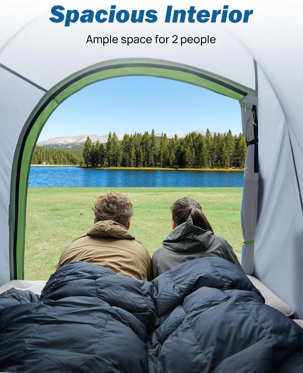 Waterproof Double Layer Truck Bed Tent for 2 Person, Fits 5.5'-5.8' Pickup Trucks, Portable Camping Gear - Green