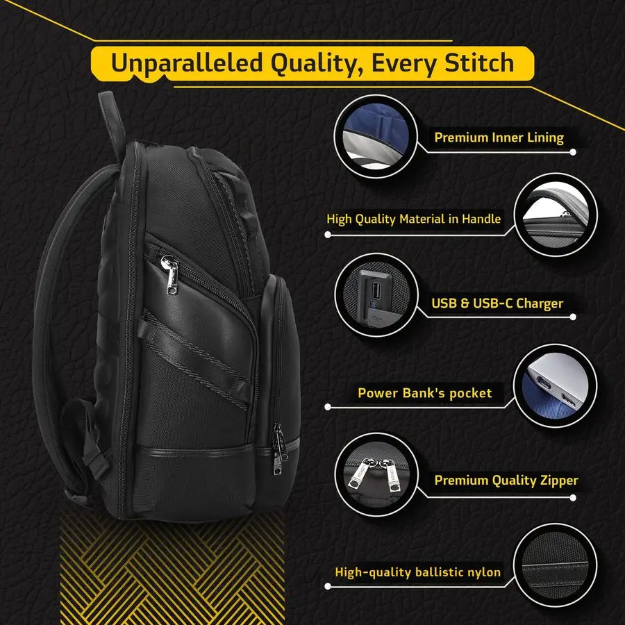 Business Backpack for Men amp Women, Work Backpack Fits15.6 Inch, Premium Quality Travel Bag with USB Charging Port, WaterResist