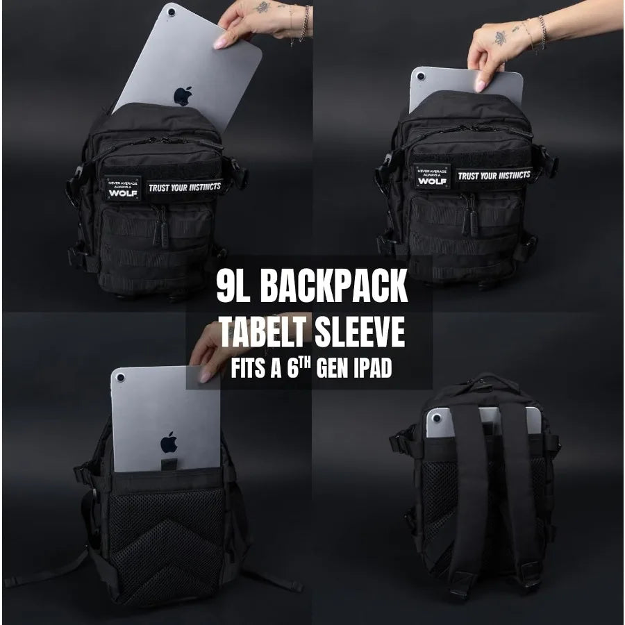 WOLFpak 9L Mini Tactical Backpack for Men and Women Compact Everyday Carry Bag for Gym School Travel Durable Water-Resistant Da
