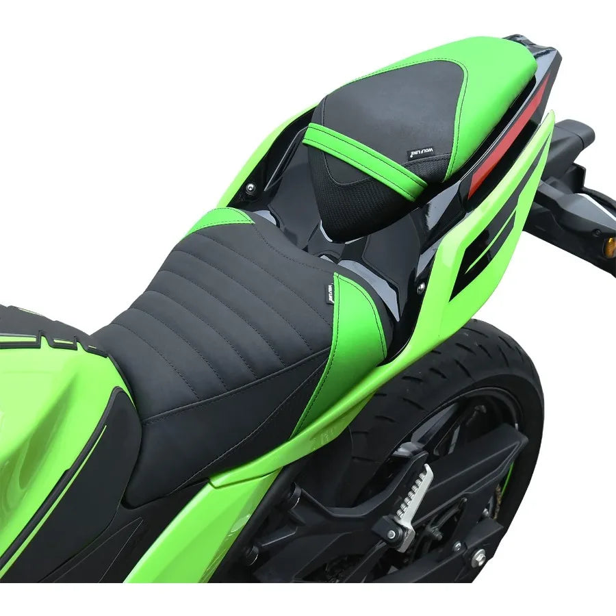 Motorcycle Front Rear Comfort Seat Fit for Kawasaki Ninja 400 Z400 2018 2019 2020 2021 2022 2023 2024 EX400 Leather Driver Sadd