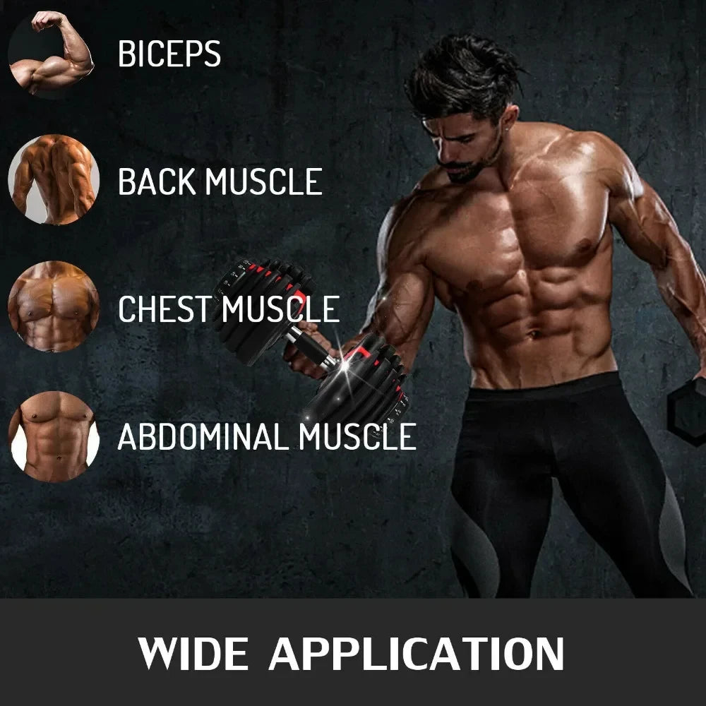 VEVOR Adjustable Steel Dumbbell 24/40KG 52.5/90LBS Fitness for Home Gym, Arm & Muscle Training with QuickLock System (Red/Black)