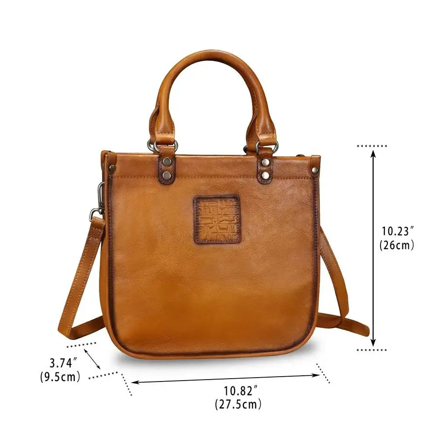 Leather Handbags for Women Vintage Real Leather Fashion Tote Bag Shoulder Bag Crossbody Bag Satchel Purse
