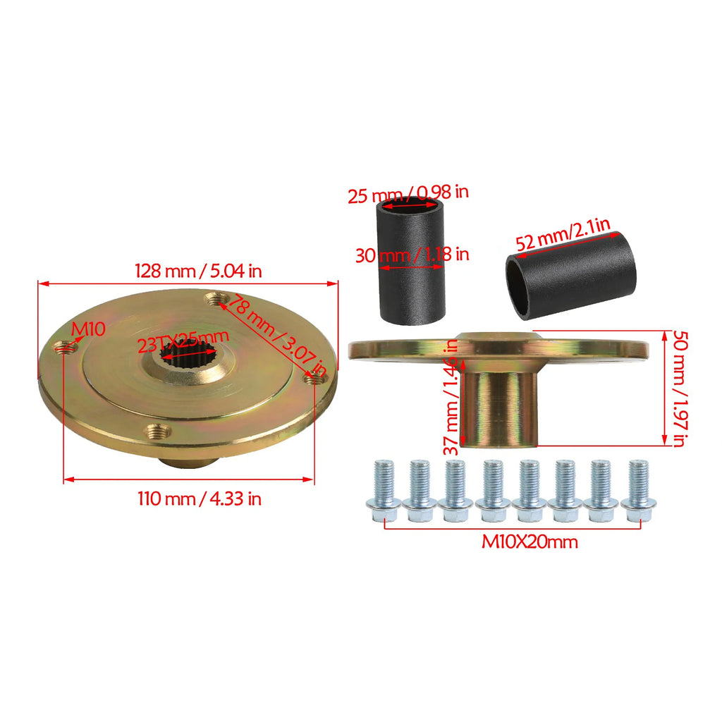 TDPRO 18x9.5-8 18x9.50-8 Tires Rims 4 Lug 8" Wheels +Rear Axle Hub Go Kart Quad ATV X2