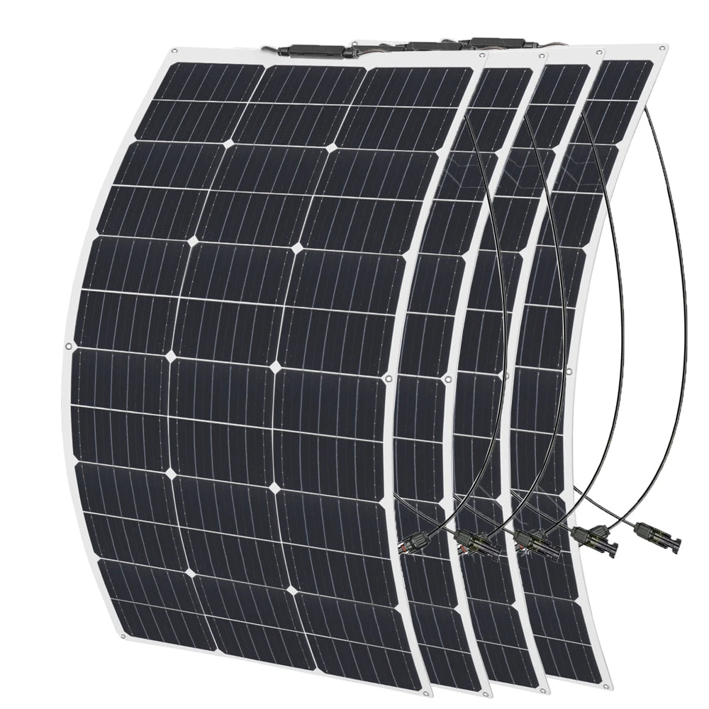 12v portable Solar Panel Flexible 18V 100W 1000W 500W 400w 300W 200w plate CELLS Monocrystalline silicon Panel Solar kit charger