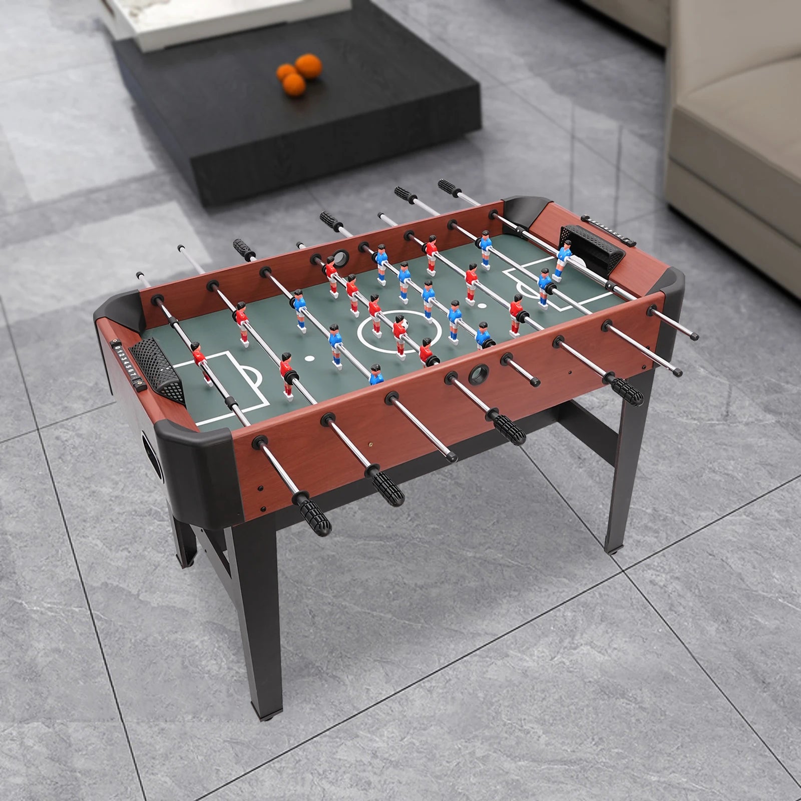 47.2in Foosball Game Table Soccer Table Game football Game Competition Sized Set with Scoreboard Ball Storage Box Entertainment