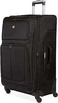SwissGear Sion Expandable Softside Luggage, Black, Large Checked 29-Inch