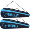 Graphite Badminton Racket Set - 4 Pre-Strung 6U Super Lightweight Racquets with Overgrips, 2 Durable Bags & Tapes