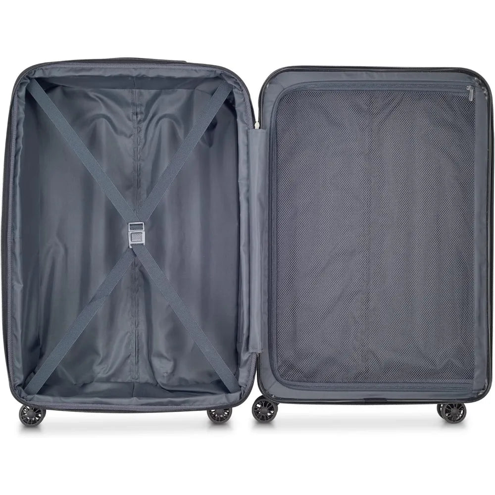 Medium 24 Inch Expandable Hardside Spinner Luggage with Aero Design, Black, Ideal for Travel and Checked Luggage