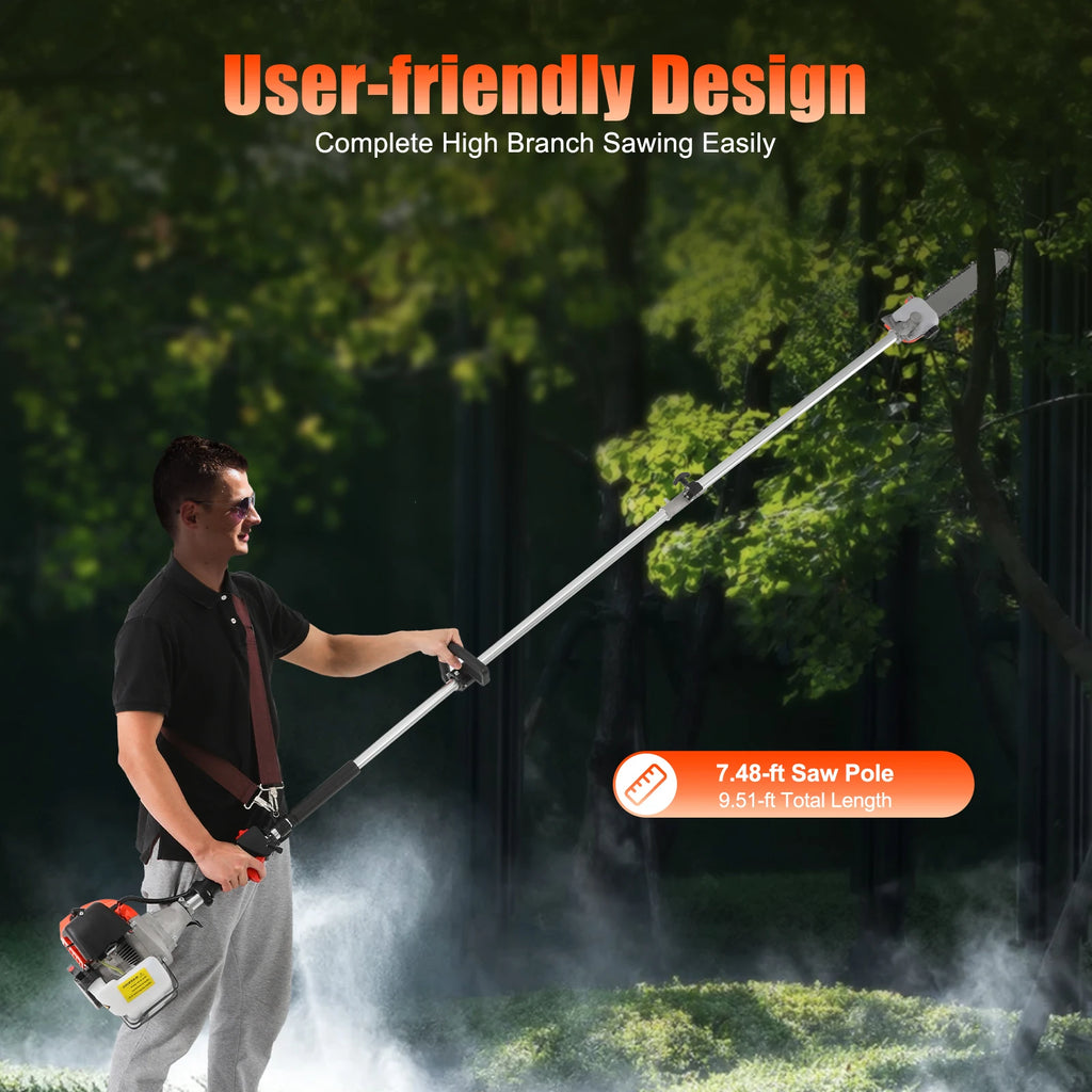 Gasoline Power High Branch Saw 52cc 2-stroke Engine 9500r/min 1.25KW 6500RPM Garden High Branch Saw