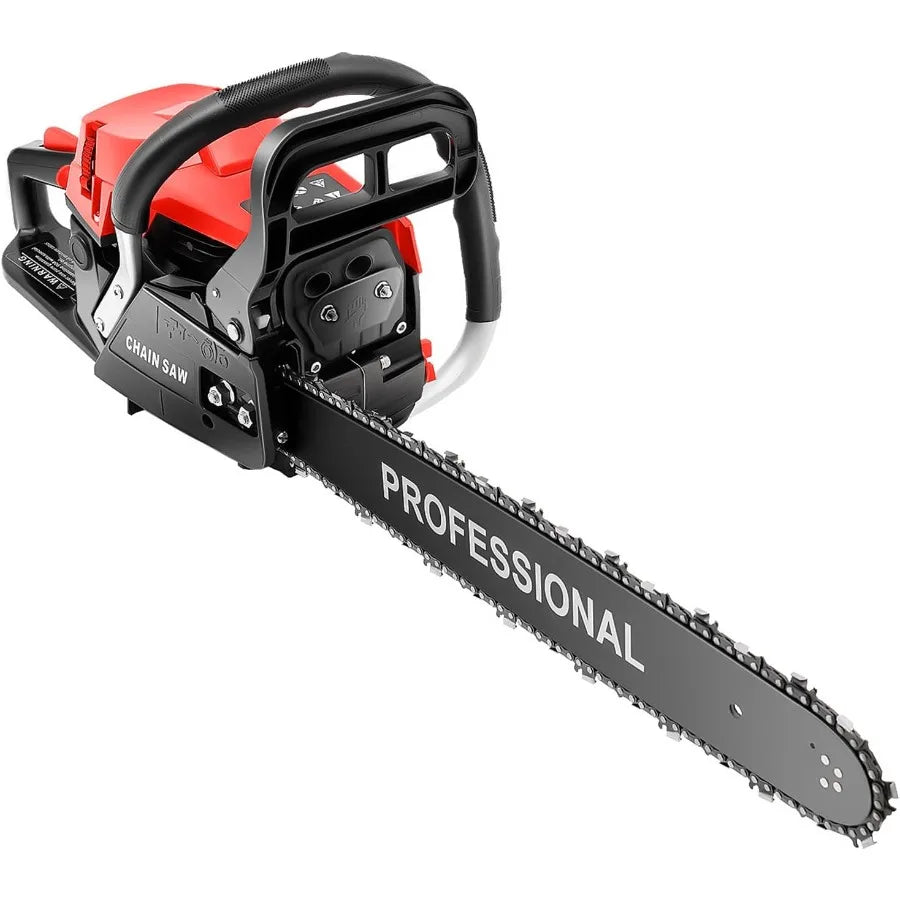 20Inch Gas Chainsaw 2-Stroke 58CC Gasoline Powered Chainsaw for Efficient Wood Cutting in Forest Garden and Farm Applications w
