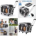 Large Rolling Pet Carrier for Small Dogs & Cats, Holds Up to 40 lbs, Grey
