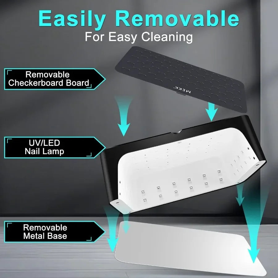 UV LED Nail Lamp Luxury Cordless UV Light for Gel Nails with Red Light Skincare4+2 Timer Modes TwoHand Design Professional Nail
