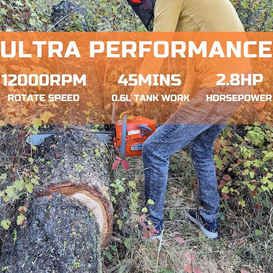 Gas Powered Chainsaw 58CC 2 Cycle 2.8HP 16inch 20inch Bar Outdoor Cordless Chainsaw for Forest Wood Cutting Garden Trimming Too