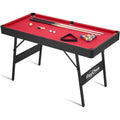 Portable Folding Pool Table with Locking Legs and Adjustable Feet Mini Billiard Game for Adults and Includes Balls Cues Triangl