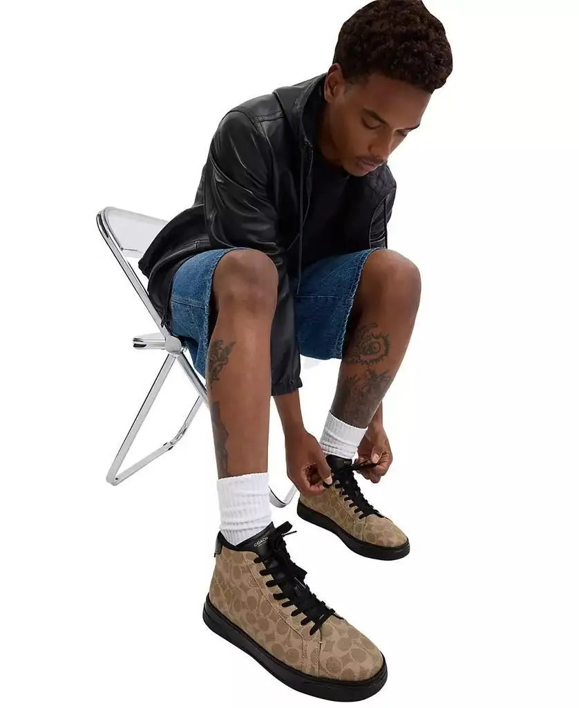 COACH | Men's High Line High-Top Signature Canvas Round Toe Sneakers
