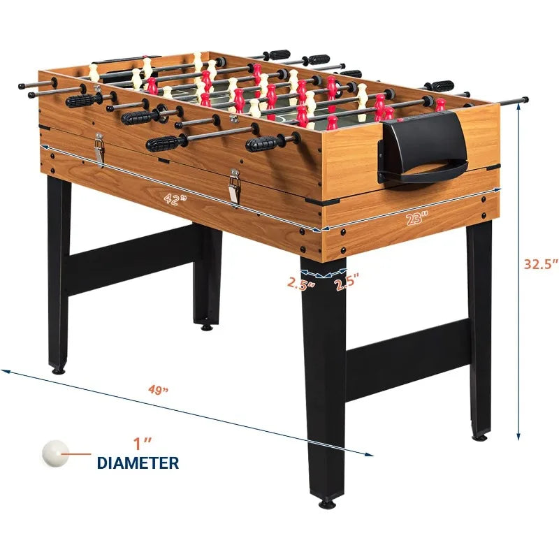 GYMAX 3 in 1 Multi Game Table, 49 in With Foosball, Hockey & Billiards,Competition Sized Combo for Home,Game Room,Bar,Party,Club