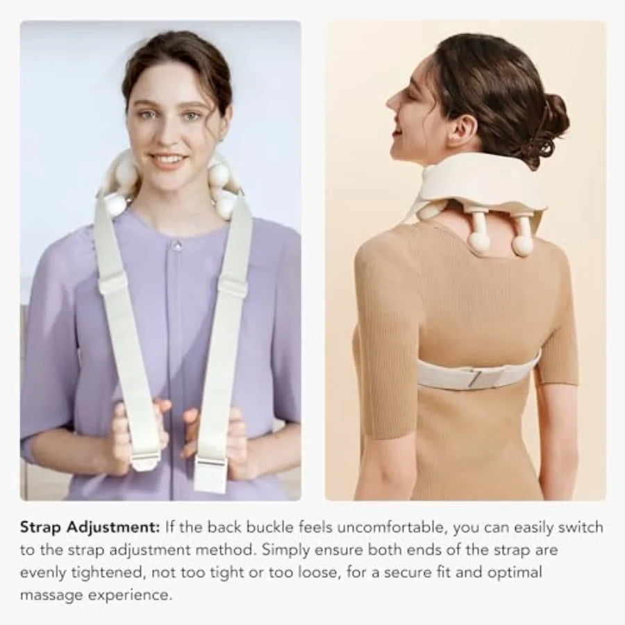 Cordless Neck Massager with Heat for Deep Tissue Shiatsu Therapy: Ideal for Office Use Travel and Home Relaxation to Alleviate