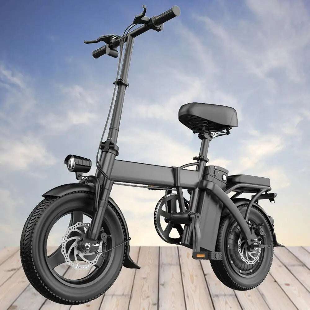 14" Mini Folding Electric Motorcycles E Bike for Adults, 450W Peak Motor Ebike 20Mph 10.4AH 15AH Adults Electric Bicycle