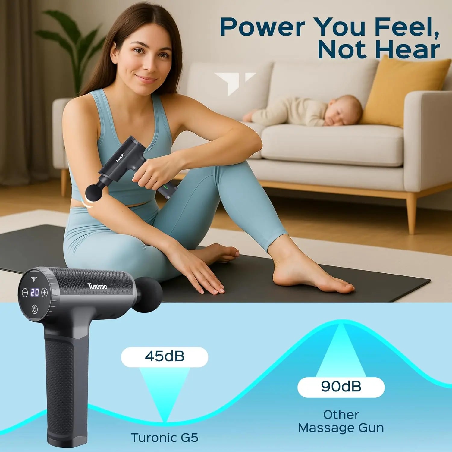 Professional Handheld Massage Gun - 20 Speeds, 7 Heads, Quiet & Portable for Muscle Relief