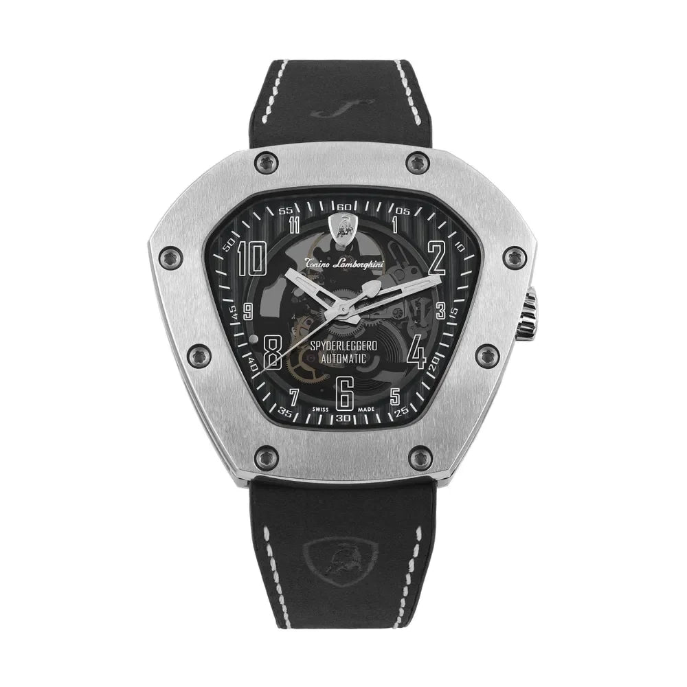 Tonino Men's 'SPYDERLEGGERO' Skeleton Dial Black Leather Strap Automatic Watch TLF-T06-1
