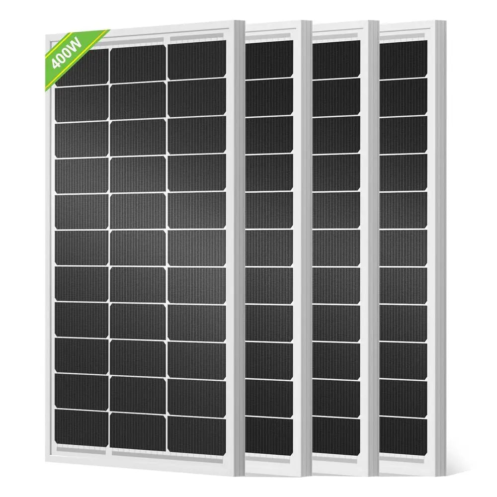 Solar Panels 4pcs 100 Watt 18V Monocrystalline Solar Panel Module for Off Grid PV Power for Home, Camping, Boat, Shed Farm, RV,1