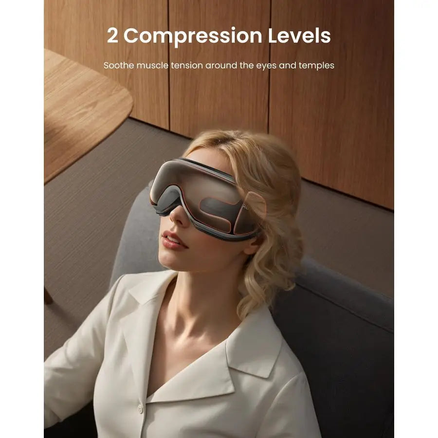 Eyeris 1 Eye Massager with Remote, Christmas Birthday Gifts for Women Men, FSA Eligible HSA Sleep Mask with Heat, Compression, H