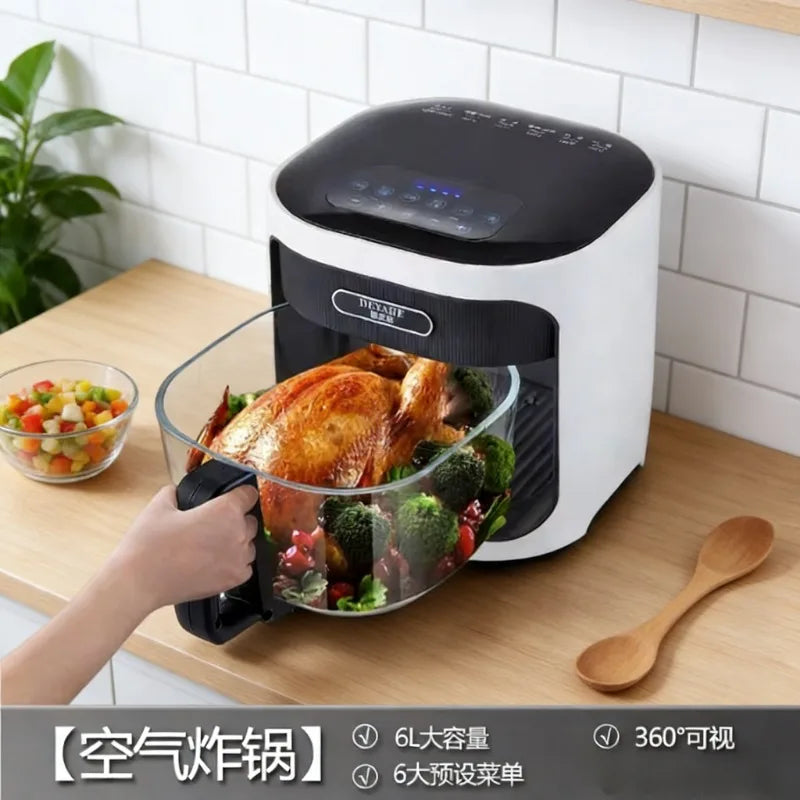 Air fryer Household glass liner Uncoated large capacity electric fryer Steam tender roast cooker  air fryer oven
