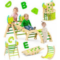 Philnas Pikler Triangle Set 11-in-1 Montessori Climbing Toy for Toddlers Foldable Wooden Indoor Jungle Gym Playground Climber f