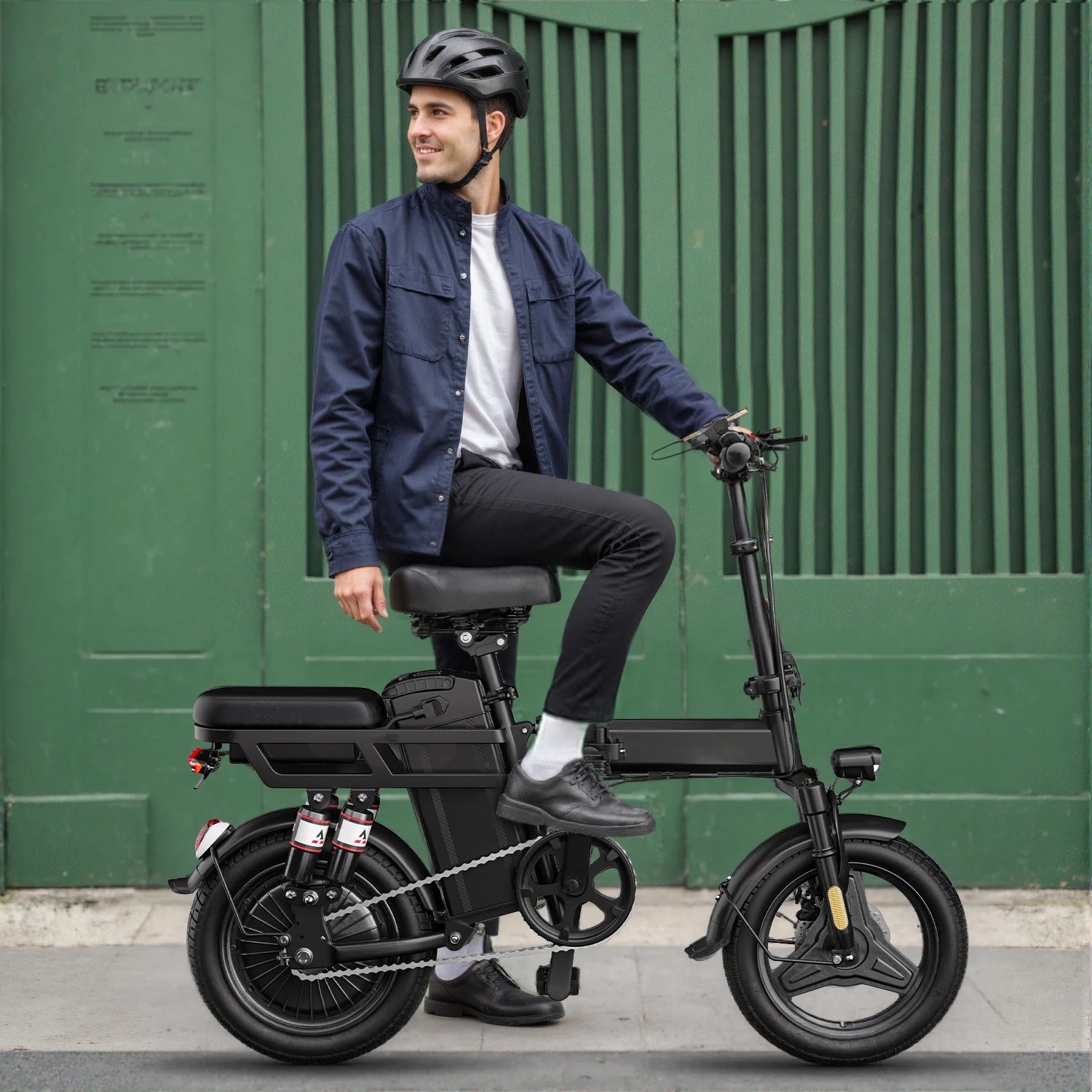 14" Folding Electric Motorcycles E Bike For Adults, 400W Peak Motor Ebike 19.9Mph 48V 10.3AH 15.3AH Electric Mountain Bicycle