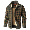 Corduroy Plaid Sherpa Lined Flannel Shirt Jacket Fleece Coat