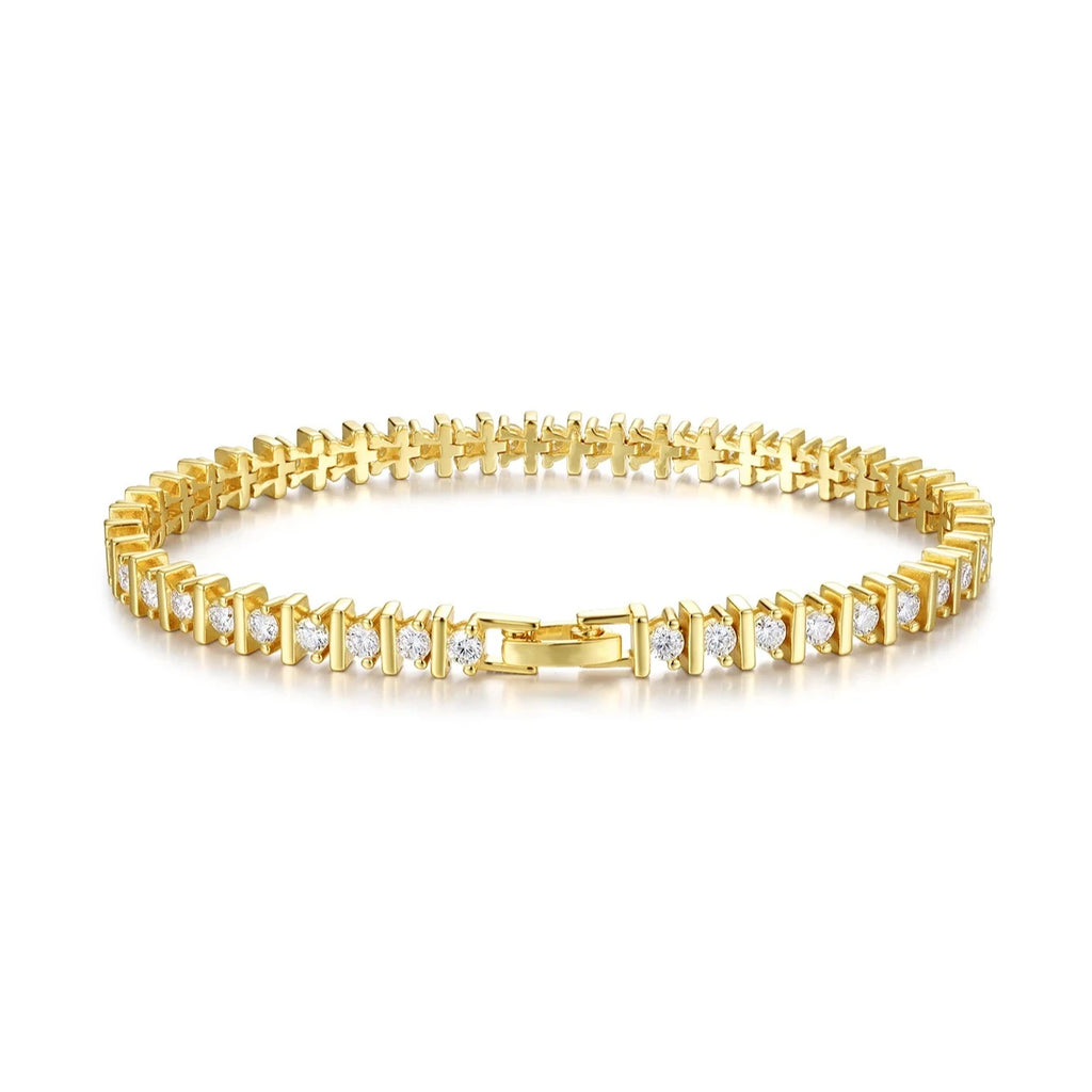 S925 Silver Moissanite Tennis Bracelet Fine Jewelry 18k Gold-plated Personalized and Versatile, Suitable for Gift Giving
