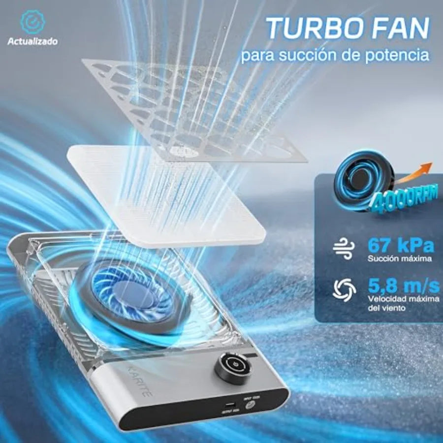 Professional Nail Dust Collector Upgrade 48W Nail Vacuum Dust Collector 5000RPM Power Suction 6000mAh Rechargeable Dust