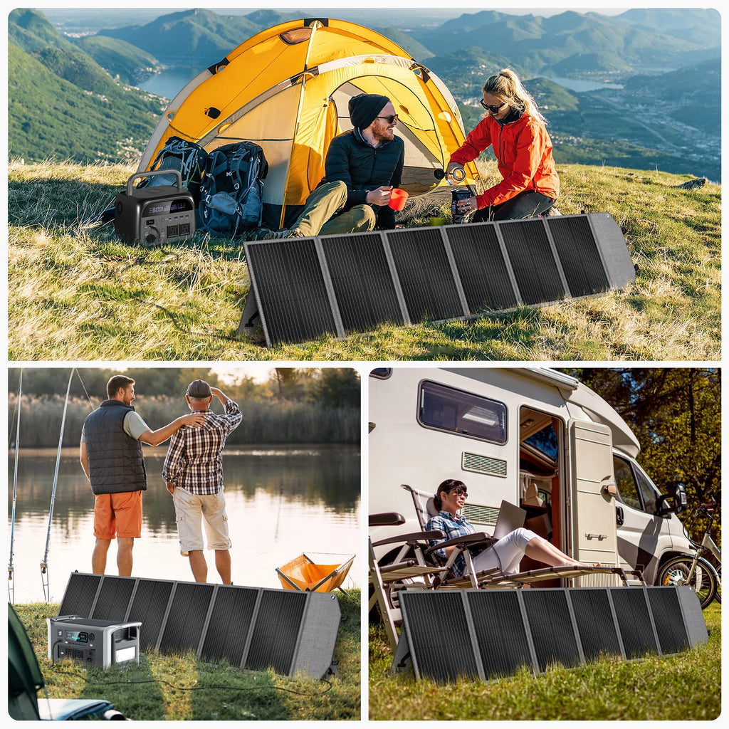 CTOLITY SP200 200W 20.5V Portable Solar Panel Camping Foldable Flexible MPPT Solar Cell Charger for House Camper Travel