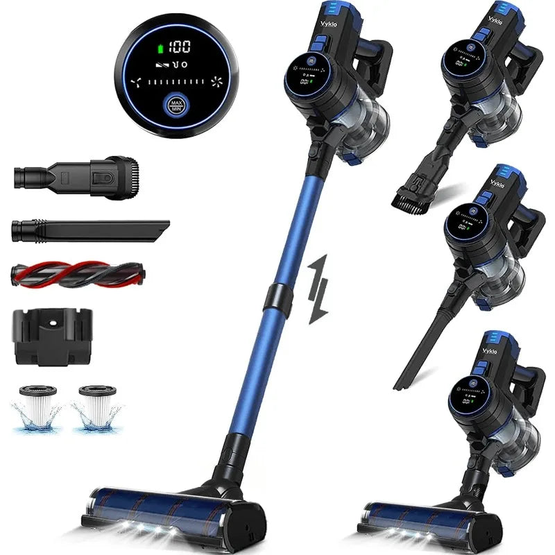 V8 Cordless Vacuum Cleaner, Powerful Suction Stick Vacuum, 55Mins Runtime, Wireless Lightweight Handheld Vacuum Cleaner (Blue)