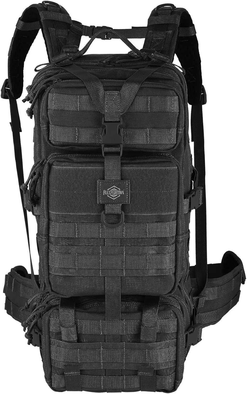 Detachable Waist Pack, MOLLE Internal Frame Rucksack, MilitaryMAXPEDITION Gyrfalcon Backpack (Black) 36L Tactical Backpack with