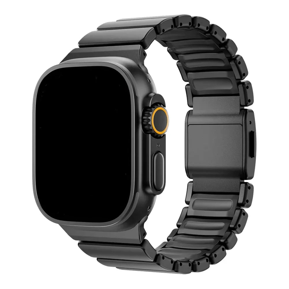 Magnetic Titanium+Silicone strap for Apple Watch bands Ultra 3 2 49mm 46mm 45mm 44mm Bracelet iWatch series 11 10 9 8 7 6 5 SE 3