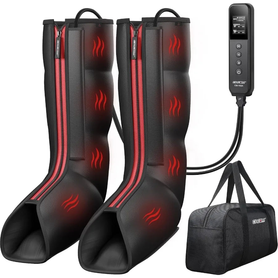 Leg Massager with Heat and Compression for Enhanced Blood Circulation and Muscle Pain Relief Ideal for Relaxation After Work or