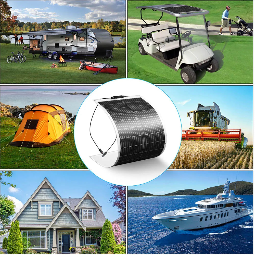 100W Flexible Solar Panel with High Efficiency Solar Modules, IP68 Waterproofing, Ideal for Off-Grid Solar Panel PV 100W-1000W