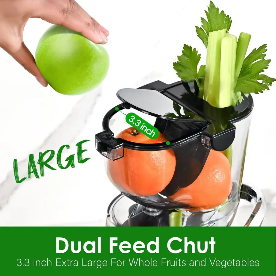 Press Juicer Machines, Kitchen in the Box Slow Masticating Juicers Machine,3.26inch Large Wide Feed Chute Fit Whole Fruits amp V