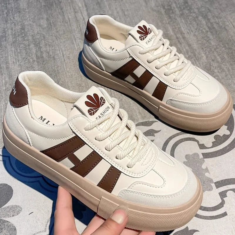 Casual Women's Sneaker Shoes Comfortable flat shoes zapatos de mujer Women's Vulcanize Shoes Design Round Toe Lace Up Sports