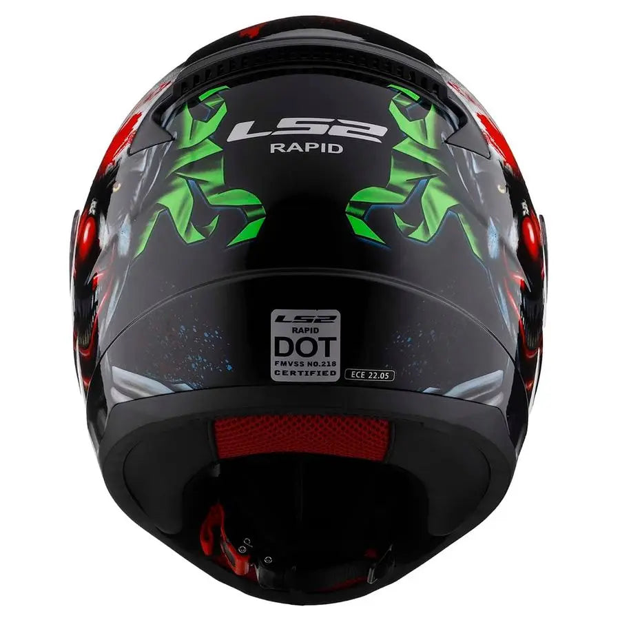 Helmets Rapid II Full Face Motorcycle Helmet Happy Dreams Gloss Black Large