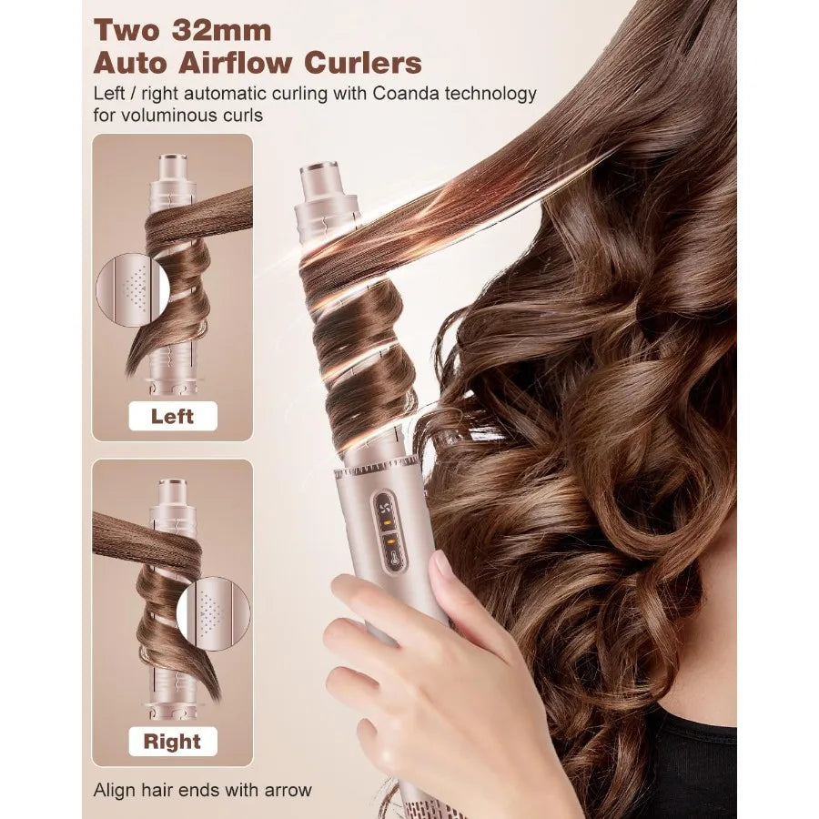 7 in 1 High-Speed Hair Styler Dryer Brush 110 000 RPM with Negative Ions for Frizz-Free Styling Fast Drying Curling Volumizing